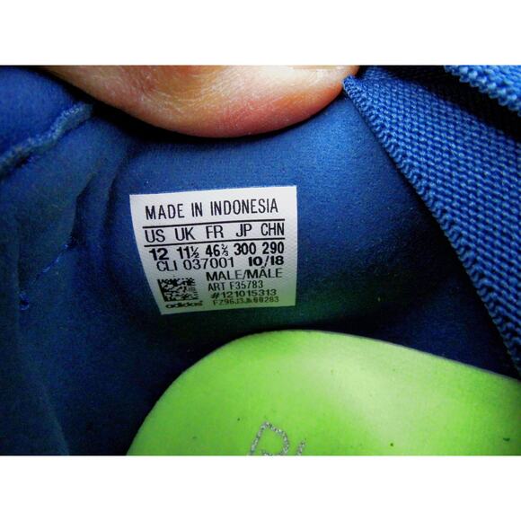 Adidas Pure Boost  Blue/yellow/black Men 12 Used No Box Very Clean Barely Worn - Picture 9 of 9